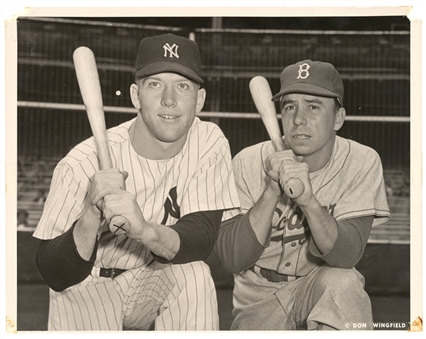 1950s Circa Mickey Mantle & Pee Wee Reese Original Don Wingfield Type I Photograph (PSA/DNA Type I)